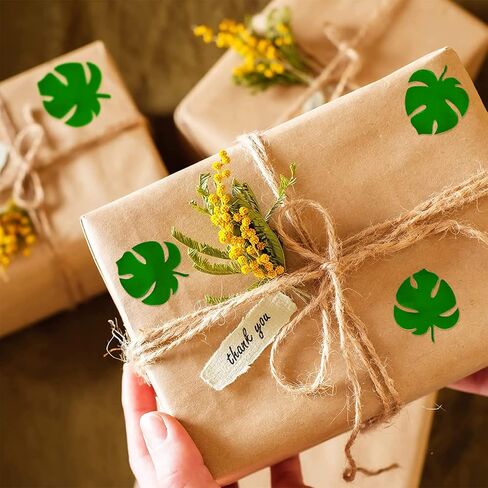 Whaline 500Pcs Gold Foil Monstera Stickers Self-Adhesive Monstera Leaves Seal Stickers Tropical Plant Leaf Label Decals for Greeting Invitation Cards Envelope Sealing Birthday Gift Wrapping Supplies in Kuwait