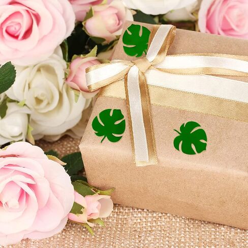 Whaline 500Pcs Gold Foil Monstera Stickers Self-Adhesive Monstera Leaves Seal Stickers Tropical Plant Leaf Label Decals for Greeting Invitation Cards Envelope Sealing Birthday Gift Wrapping Supplies in Kuwait