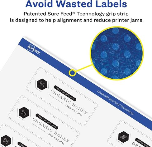 Avery Glossy Clear Rectangle Labels with Sure Feed, 1" x 3", 1,600 Glossy Clear Labels, Print-to-The-Edge, Laser/Inkjet Printable Labels in Saudi Arabia