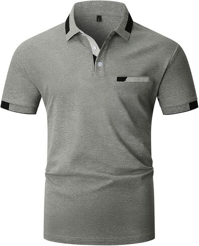 قمصان بولو رجالي بأكمام قصيرة عادية تناسب سريعة الجفاف قميص بولو جولف عادية تي شيرت قمصان بياقة كم قصير in Kuwait
