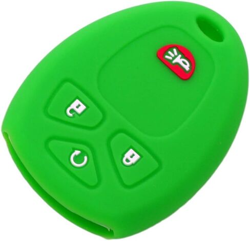 Silicone Cover Protector Case Holder Skin Jacket Compatible with CHEVROLET BUICK GMC 4 Button Remote Key Fob CV4607 Yellow in Saudi Arabia