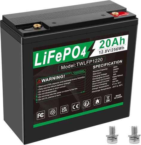 بطارية ARyee 12V 10Ah Deep Cycle LiFePO4، بطارية قابلة لإعادة الشحن لأكثر من 2000 دورة، بطارية ليثيوم مدمجة لا تحتاج إلى صيانة BMS للإضاءة في حالات الطوارئ، مكتشف الأسماك، النظام الشمسي، UPS والمزيد in Kuwait