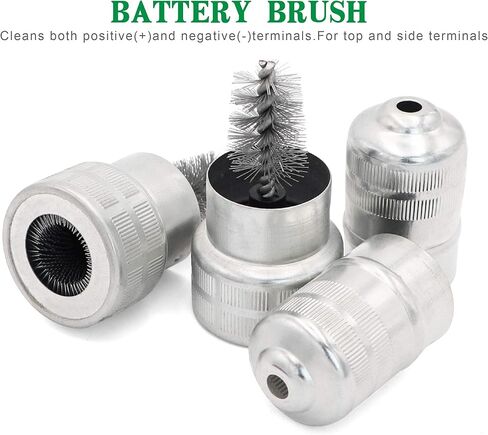 توركيتل 2 قطعة من فرشاة تنظيف أطراف البطارية و10 قطع من الألياف المقاومة للتآكل (5 أحمر و5 أخضر) in Kuwait