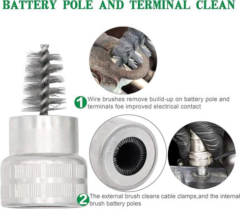 توركيتل 2 قطعة من فرشاة تنظيف أطراف البطارية و10 قطع من الألياف المقاومة للتآكل (5 أحمر و5 أخضر) in Kuwait