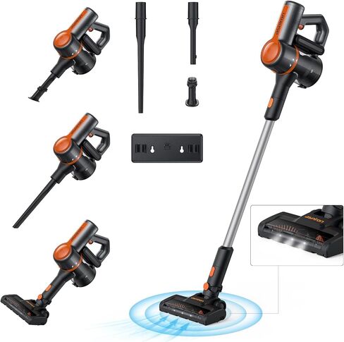 Aspiron Cordless Vacuum Cleaner, 6 in 1 Vacuum Cleaner with HEPA Filter, Powerful Brushless Motor Lightweight Stick and Handheld Vacuum, Rechargeable Long Runtime Vacuum for Pet Hair, Car, Hard Floor in Saudi Arabia
