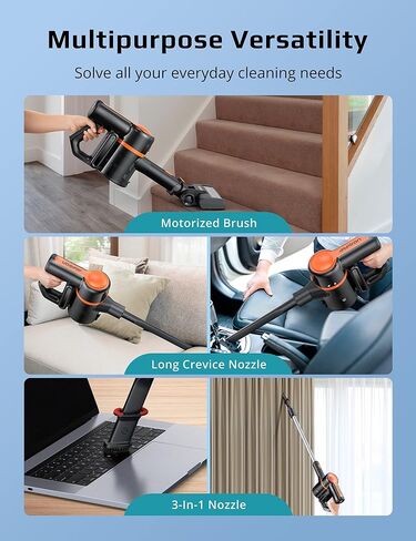 Aspiron Cordless Vacuum Cleaner, 6 in 1 Vacuum Cleaner with HEPA Filter, Powerful Brushless Motor Lightweight Stick and Handheld Vacuum, Rechargeable Long Runtime Vacuum for Pet Hair, Car, Hard Floor in Saudi Arabia