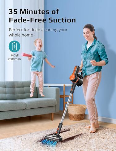 Aspiron Cordless Vacuum Cleaner, 6 in 1 Vacuum Cleaner with HEPA Filter, Powerful Brushless Motor Lightweight Stick and Handheld Vacuum, Rechargeable Long Runtime Vacuum for Pet Hair, Car, Hard Floor in Saudi Arabia