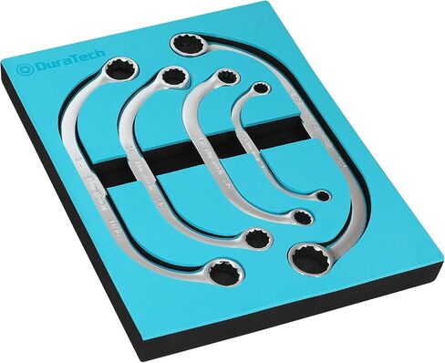 DURATECH Half Moon Box Wrench Set, SAE, 5-Piece, 5/16'' to 7/8'', 12 Point, CR-V Steel, with EVA Foam Tool Organizer in Saudi Arabia
