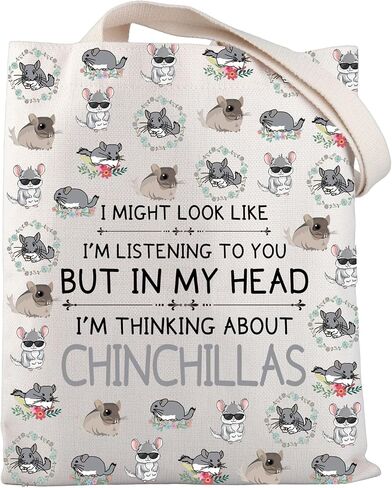BNQL Chinchilla Gifts Tote Bag Chinchilla Lover Gifts Chinchilla Mom Gifts Funny Chinchilla Gifts Chinchilla Themed Gifts Bag in Saudi Arabia