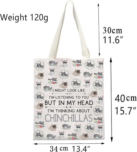 BNQL Chinchilla Gifts Tote Bag Chinchilla Lover Gifts Chinchilla Mom Gifts Funny Chinchilla Gifts Chinchilla Themed Gifts Bag in Saudi Arabia