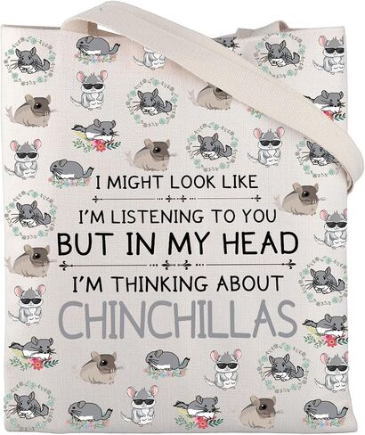 BNQL Chinchilla Gifts Tote Bag Chinchilla Lover Gifts Chinchilla Mom Gifts Funny Chinchilla Gifts Chinchilla Themed Gifts Bag in Saudi Arabia
