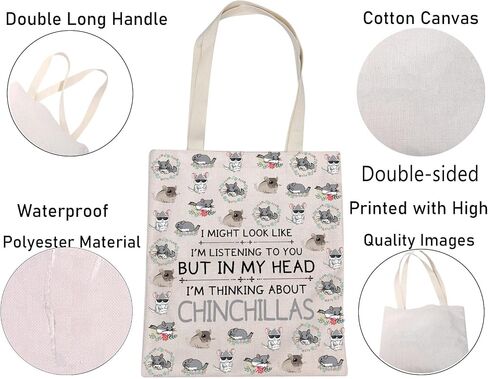 BNQL Chinchilla Gifts Tote Bag Chinchilla Lover Gifts Chinchilla Mom Gifts Funny Chinchilla Gifts Chinchilla Themed Gifts Bag in Saudi Arabia