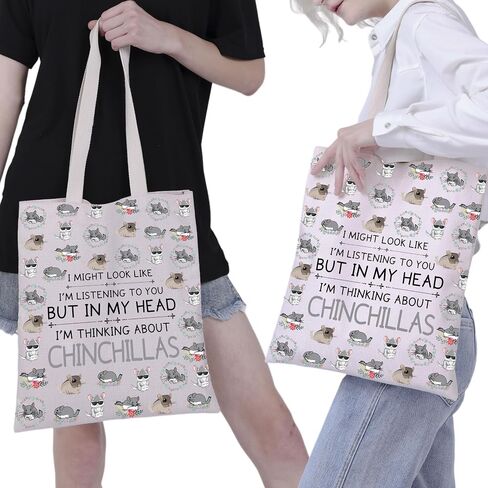 BNQL Chinchilla Gifts Tote Bag Chinchilla Lover Gifts Chinchilla Mom Gifts Funny Chinchilla Gifts Chinchilla Themed Gifts Bag in Saudi Arabia