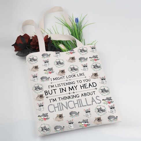 BNQL Chinchilla Gifts Tote Bag Chinchilla Lover Gifts Chinchilla Mom Gifts Funny Chinchilla Gifts Chinchilla Themed Gifts Bag in Saudi Arabia