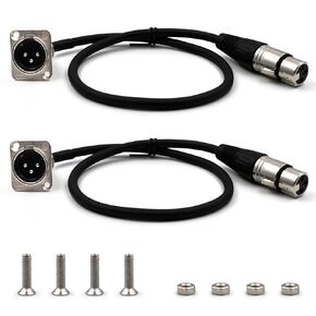 (2 عبوة) 3 دبوس لوحة الحائط الإناث إلى موصل الذكور XLR ، مربع مرحلة متميزة ، لوحة تصحيح XLR ، لوحة لوحة ، صندوق أرضية ، تمر عبر الموصل in Kuwait