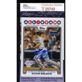 Ryan Braun 2009 Topps JSA Coa ، تم توقيع اليد الأصلية - بطاقات موقعة بالبيسبول in Saudi Arabia
