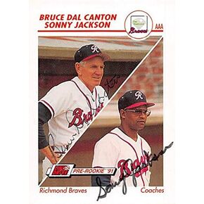 Sonny Jackson & Bruce Dal Canton autographed Baseball Card (Richmond Braves) 1991 Impel Pre Rookie #450 - Baseball Slabbed Autographed Cards in Saudi Arabia