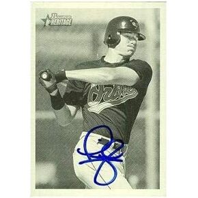 Autograph Warehouse 50551 Larry Bigbie Autographed Baseball Card Baltimore Orioles 2001 Bowman Heritage No .152 in Saudi Arabia