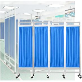 4 Panel Rolling Medical Privacy Screen On Wheels, 6ft Tall Foldable Room Divider Clinic/Patient/Exam Room Temporary Fence in Saudi Arabia