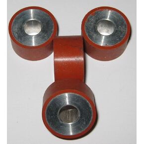 #US 4 X Rubber Coated Aluminum Roller Set - 8 Mm Bore - 22 Mm Dia. - 12.5 Mm Thick in Kuwait