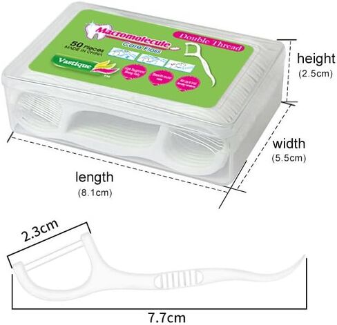 400 Pcs Double-Thread Dental Floss Picks, Thin Thread for Adults & Kids, Superior Oral Care, Dental Hygiene, Gum Health(50x8 Cases, 400 Total) in Saudi Arabia