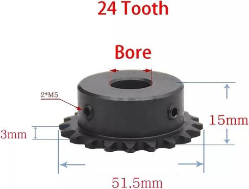 Steel Motor Drive Gear 04C Chain Gear 20-25 Tooth 12mm Keyway Bore 45# Steel Industrial Sprocket Wheel Motor Chain Drive Sprocket(20 Teeth) in Saudi Arabia