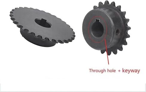 Steel Motor Drive Gear 04C Chain Gear 20-25 Tooth 12mm Keyway Bore 45# Steel Industrial Sprocket Wheel Motor Chain Drive Sprocket(20 Teeth) in Saudi Arabia