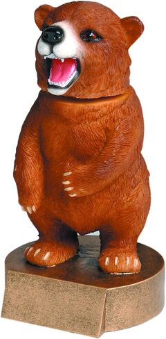Decade Awards Grizzly Bear Bobble Head Mascot Trophy - 6 Inch Tall | Engraved Grizzly Bear Award - Customize Now in Saudi Arabia