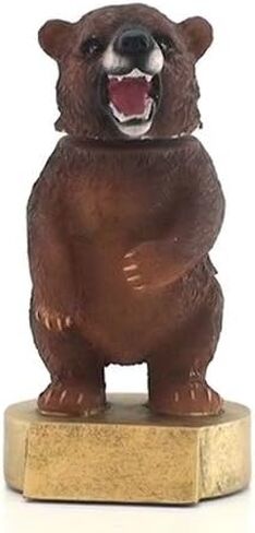 Decade Awards Grizzly Bear Bobble Head Mascot Trophy - 6 Inch Tall | Engraved Grizzly Bear Award - Customize Now in Saudi Arabia
