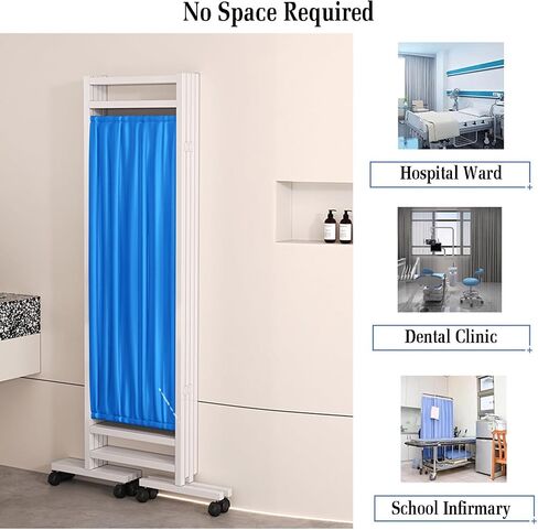 4 Panel Medical Privacy Screen, Adult Foldable Room Divider, 6ft High Foldable Room Divider Clinic/Patient/Examination Room Temporary Fence(Color 2) in Saudi Arabia