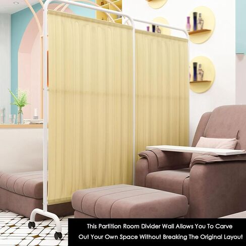 Medical Privacy Screen with Wheels, Adult Foldable Room Divider, 6ft High Room Divider Clinic/Patient/Examination Room Temporary Fence, Space Saving(Dark Blue,2-Panel) in Saudi Arabia