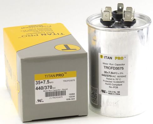 Titan TRCFD3575 مزدوج تصنيف مكثف تشغيل المحرك جولة MFD 35/7.5 فولت 440/370 in Saudi Arabia