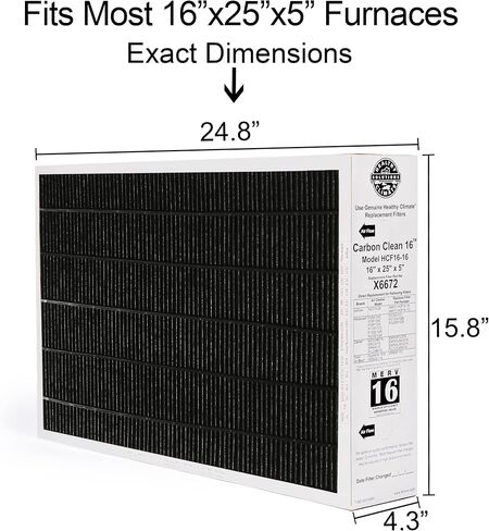 Lennox X6672 16x25x5 مرشح الفرن ، Lennox Healthy Climate Carbon Clean Merv 16 Filter Home Home لنظام HVAC مع Wholesalehome Cleaning Cloth in Saudi Arabia
