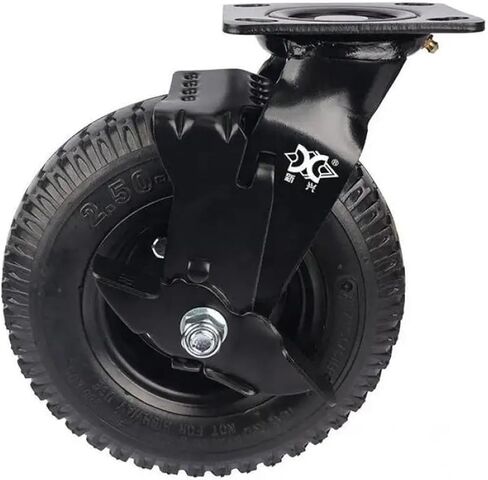 1Pcs 8 Inch Normal Caster Inflatable Rubber Wheel Universal Heavy Hotel(8-inch-B-Fixed) in Kuwait