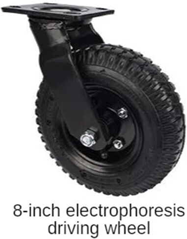 1Pcs 8 Inch Normal Caster Inflatable Rubber Wheel Universal Heavy Hotel(8-inch-B-Fixed) in Kuwait