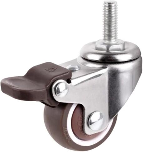 1/1.25/1.5/2 Inch Furniture Casters Wheels Rubber Swivel Castor Trolley with Brake 1Pcs(B,2 inch) in Kuwait