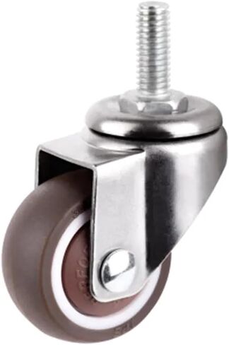 1/1.25/1.5/2 Inch Furniture Casters Wheels Rubber Swivel Castor Trolley with Brake 1Pcs(B,2 inch) in Kuwait
