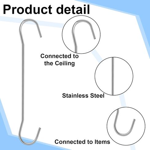 Zonon 50 Pack 12 Inted L Metal Double C Hooks Hooks for Banners والملصقات وعلامات عرض شماعات للسقوف والنوافذ in Saudi Arabia