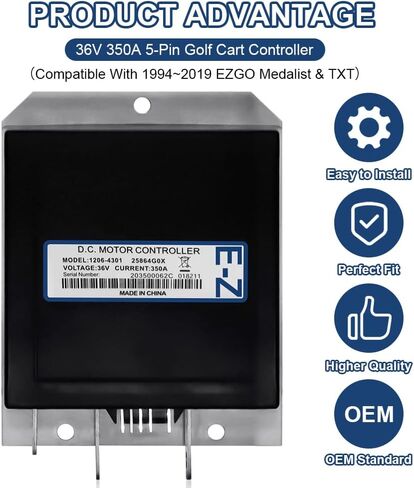 731444G06 1206SX 36V 300A 9-Pin Controller for 1994-2000 Ezgo Electric مع استبدال DCS لـ CURTIS 73144G01 73144G02 73144G03 73144G04 73144G05 1206SX-005 in Kuwait