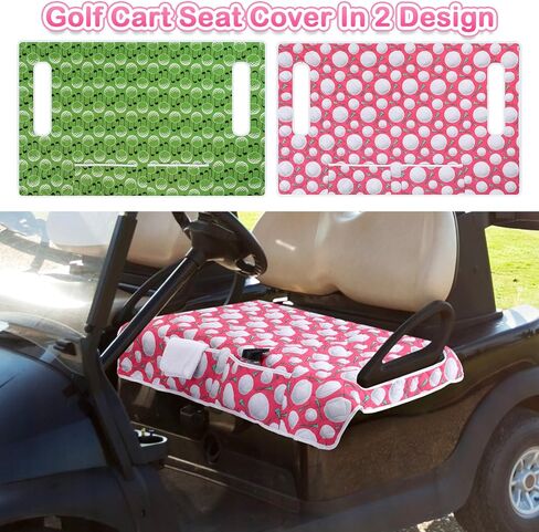 2 Pack Golf Cart Seat Covers for Women Universal Golf Cart Seat Towel Blanket with 2 Large Front Pockets & Nonskid Bottom Sport Accessories for Women 2 Person Seats in Saudi Arabia