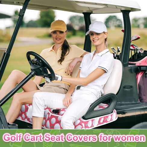 2 Pack Golf Cart Seat Covers for Women Universal Golf Cart Seat Towel Blanket with 2 Large Front Pockets & Nonskid Bottom Sport Accessories for Women 2 Person Seats in Saudi Arabia