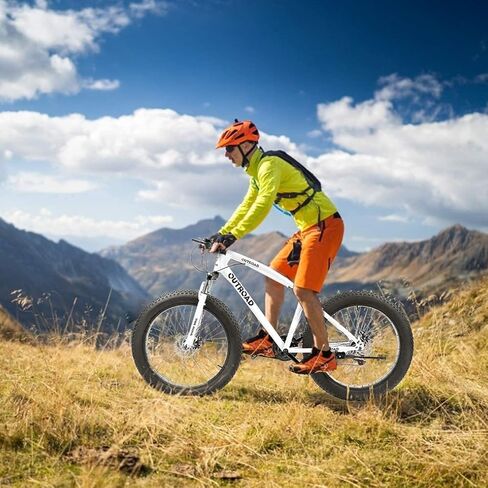 26 Inch Fat Tire Mountain Bike High-Aluminum/Carbon Steel Frame,with Dual Disc Brakes, 26 Inch Non-Slip Wide Tires with 21 Speed, Mountain Bicycle for Men and Women in Kuwait