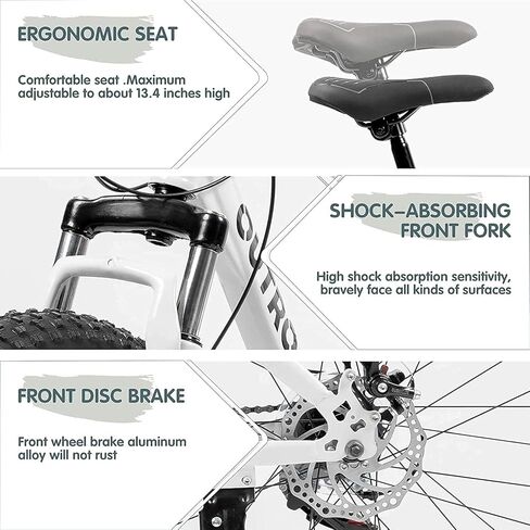 26 Inch Fat Tire Mountain Bike High-Aluminum/Carbon Steel Frame,with Dual Disc Brakes, 26 Inch Non-Slip Wide Tires with 21 Speed, Mountain Bicycle for Men and Women in Kuwait