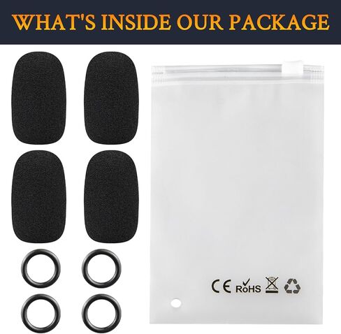 Soulwit 4pcs غطاء الرغوة الميكروفون الواقي من مرشح البوب ​​لسلحفاة شاطئ/خلسة/نخبة بروفيات ، وملفات الزجاج الأمامي للسلحفاة X42/Xo Seven/Atlas Air/Lightweight - Black in Saudi Arabia