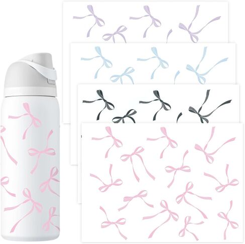 4 Pcs Bows Stickers for Owala Bottle, Glass Cup Bows Decals Transfer Stickers for Glass Cups for Owala Glass Cup Craft Decal Decorate in Saudi Arabia