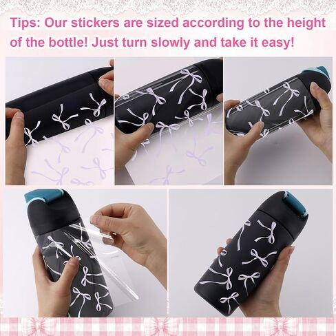 4 Pcs Bows Stickers for Owala Bottle, Glass Cup Bows Decals Transfer Stickers for Glass Cups for Owala Glass Cup Craft Decal Decorate in Saudi Arabia