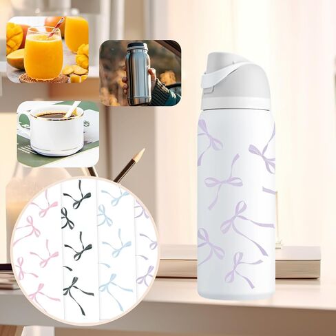 4 Pcs Bows Stickers for Owala Bottle, Glass Cup Bows Decals Transfer Stickers for Glass Cups for Owala Glass Cup Craft Decal Decorate in Saudi Arabia