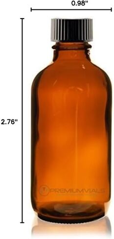 4 Oz (120 ml) Amber Boston Round Glass Bottle w/Cap - Pack of 6 in Saudi Arabia