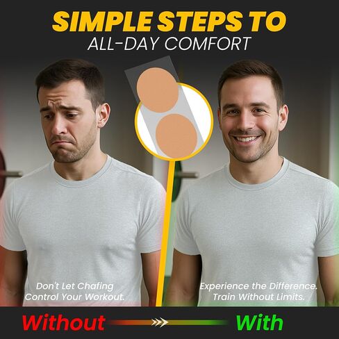 Premium 104 Pcs (52 Pairs) Nipple Covers for Men Anti Chafing Adhesive Nipple Shield Pads Nip Guards Running Gym Swimming Waterproof Daily Wear Chest Tape Hider Fitness Gift for Men. Nude in Saudi Arabia