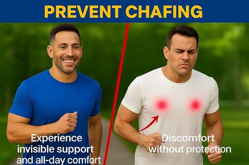 Premium 104 Pcs (52 Pairs) Nipple Covers for Men Anti Chafing Adhesive Nipple Shield Pads Nip Guards Running Gym Swimming Waterproof Daily Wear Chest Tape Hider Fitness Gift for Men. Nude in Saudi Arabia